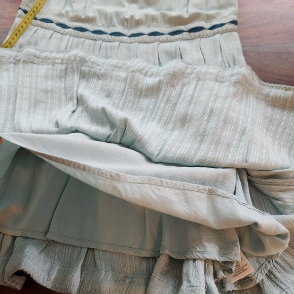 Super Pretty Embroidered Free People Dress Size 10, Birds Flowers Lined Viscose - Picture 9 of 11